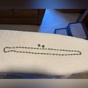 Vintage glass bead necklace and earrings set